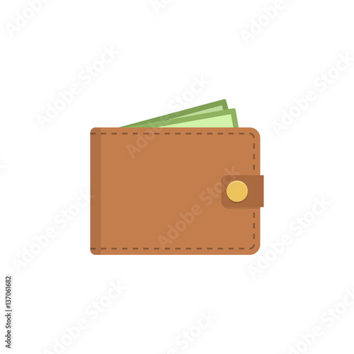 Wallet icon. Vector flat wallet illustration. photo