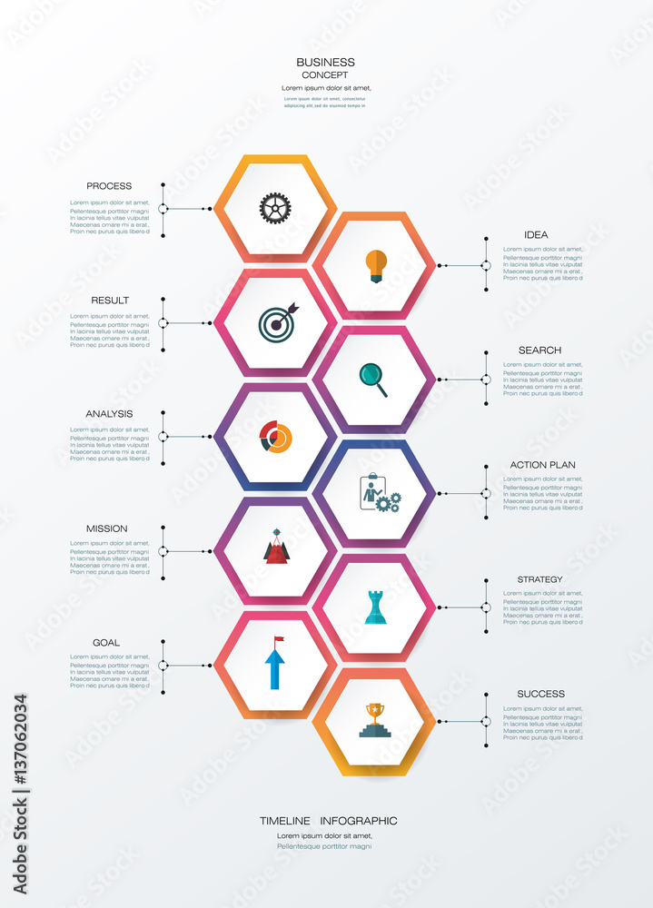 Vector infographics timeline design template with 3D paper label ...