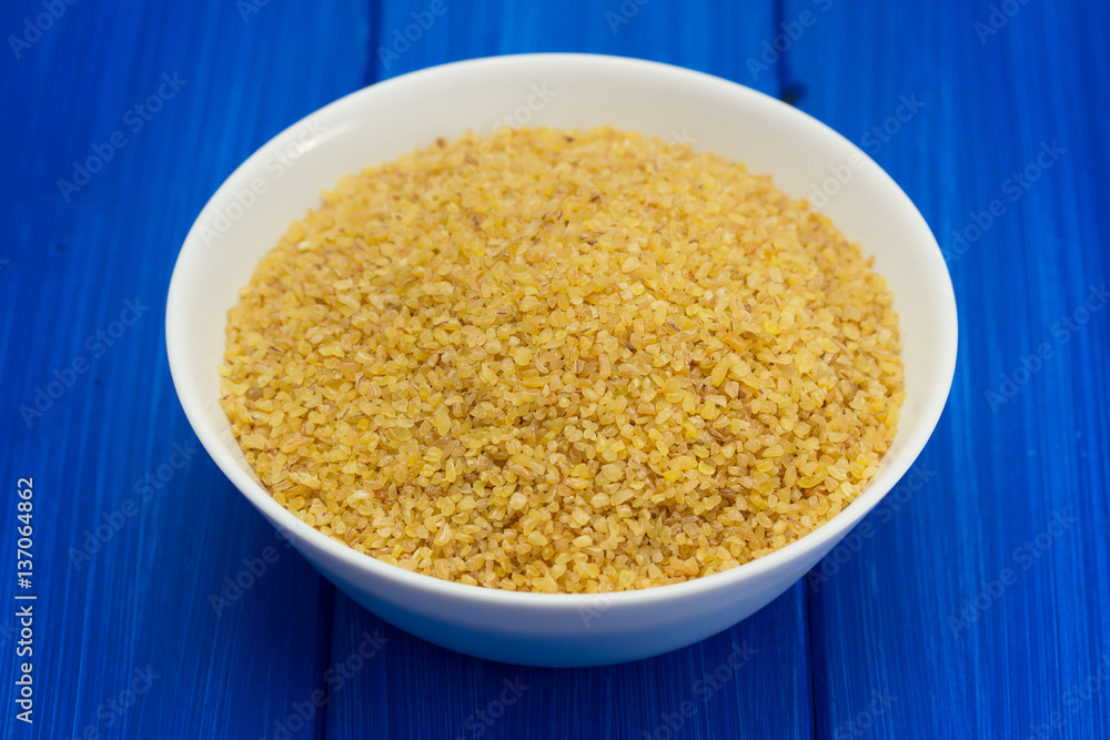 bulgur on white dish bulgur on white dish