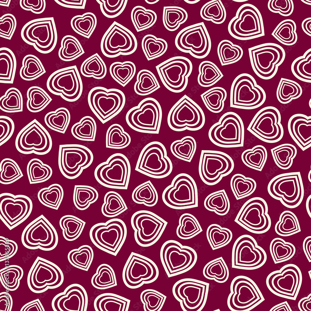 Seamless pattern with stylized heart symbol. Romantic wallpaper. Happy Valentine's day, wedding, love concept