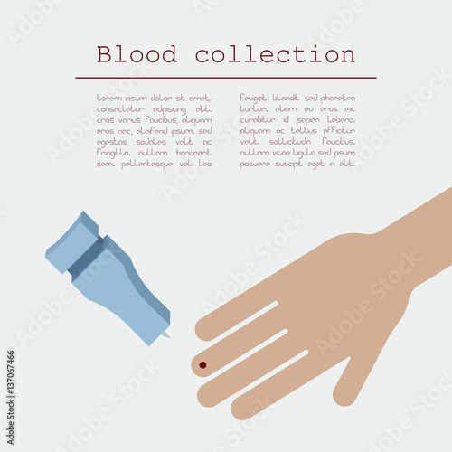 Capillary sampling. Finger prick blood collection