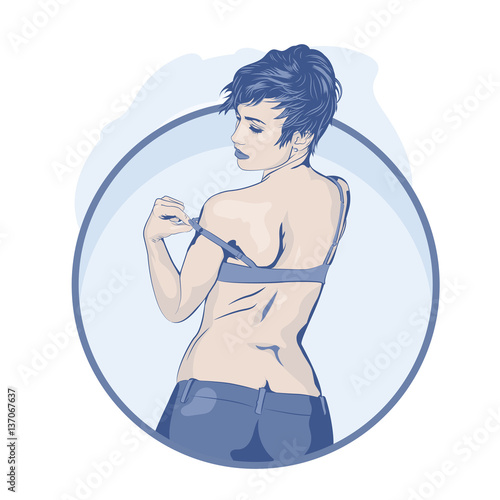 Woman undressed light blue color vector image