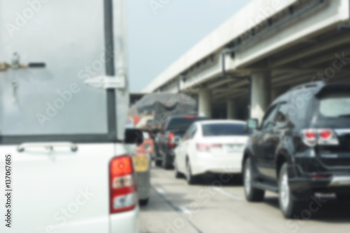 Blur traffic road with Logistics  transportation concept © sittinan