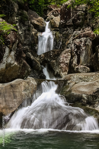 Small waterfalls Little Crystal Creek  Paluma Range National Park  Queensland  Australia