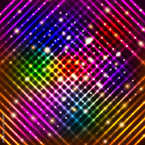 Abstract background with shining magic lights