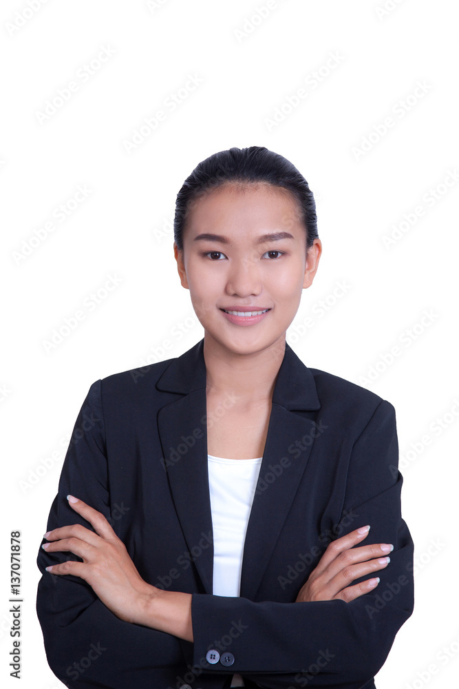 new generation of businesswoman stands in the arms of a believer. That her star up business will be successful new generation of businesswoman stands in the arms of a believer. That her star up business will be successful