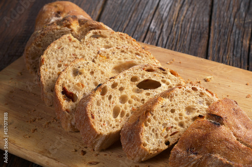 Sliced ciabatta bread