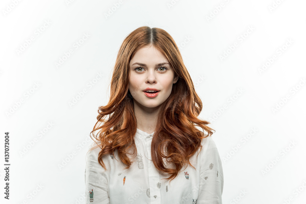 pretty woman on a light background pretty woman on a light background