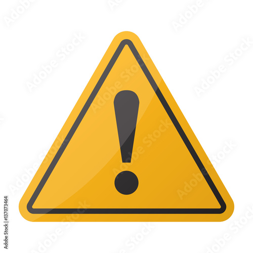 Danger sign. Hazard warning attention sign on a white background