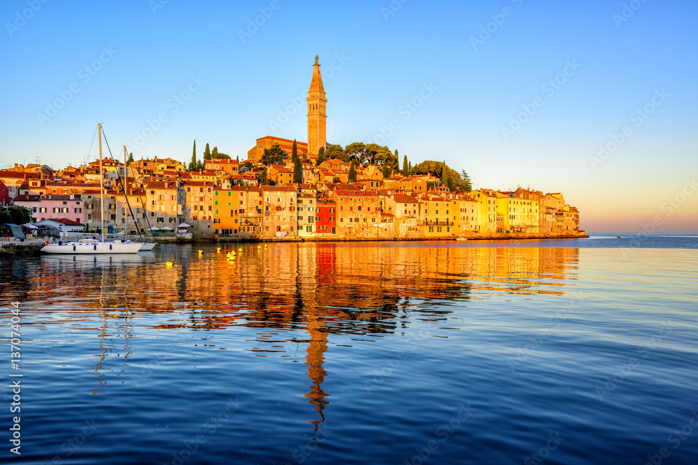 Old town of Rovinj, Croatia, on sunrise