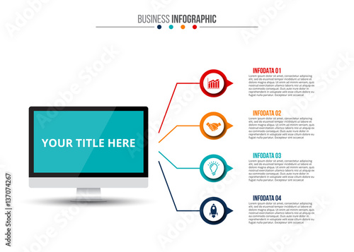 Vector monitor infographic.