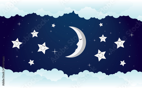 good night illustration vector design