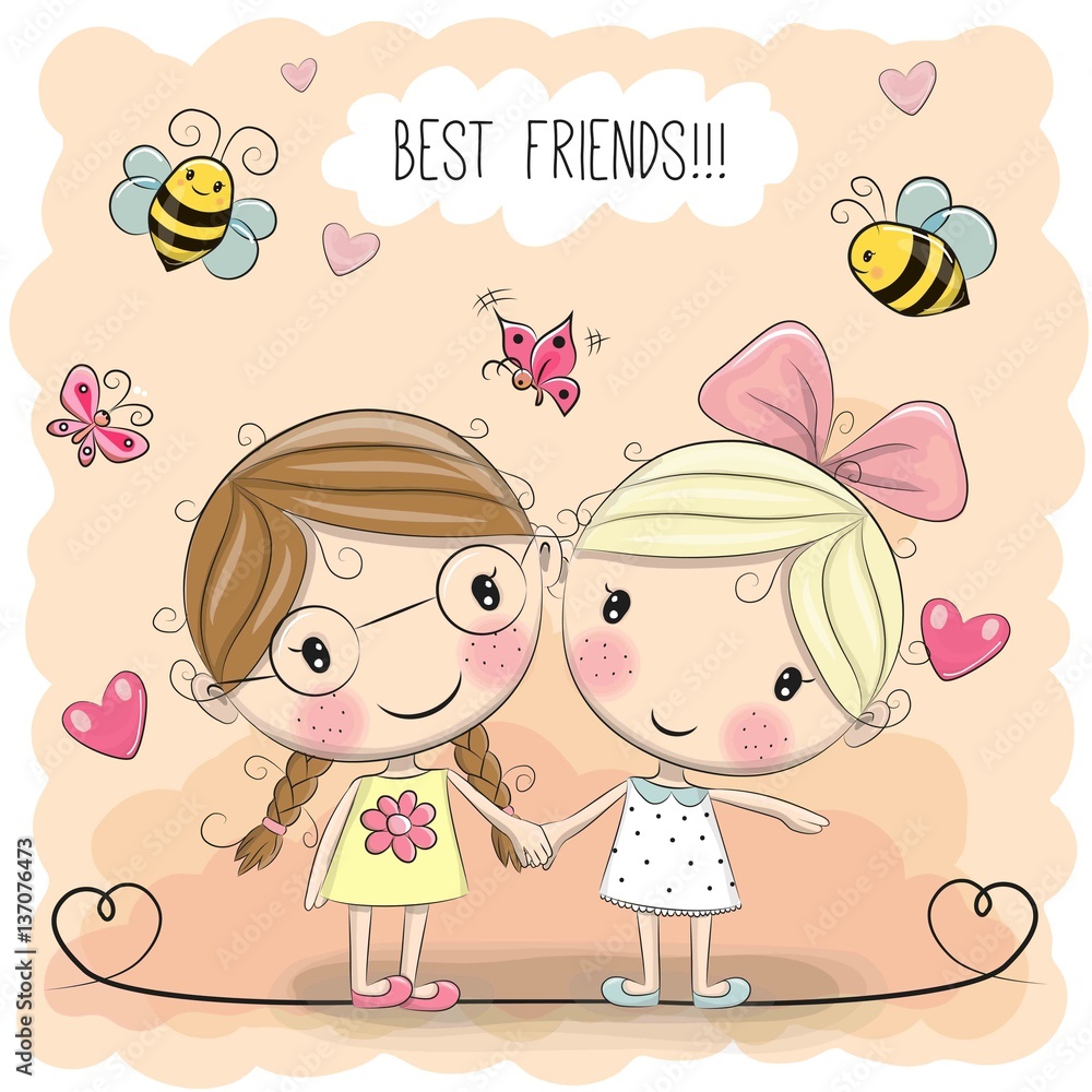 Two Cute cartoon girls Two Cute cartoon girls