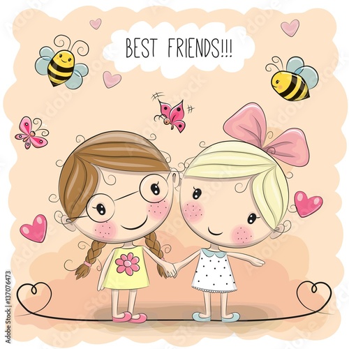 Two Cute cartoon girls