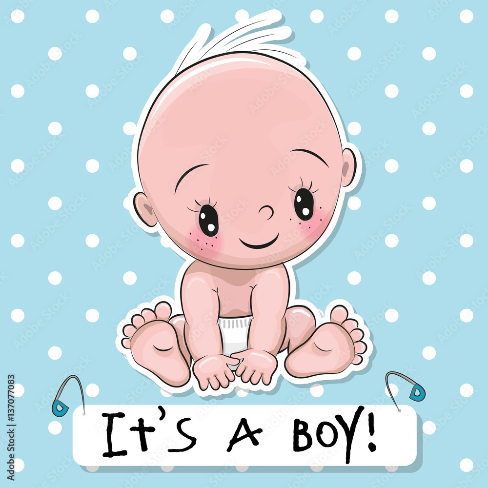 Greeting card it is a boy with baby Greeting card it is a boy with baby