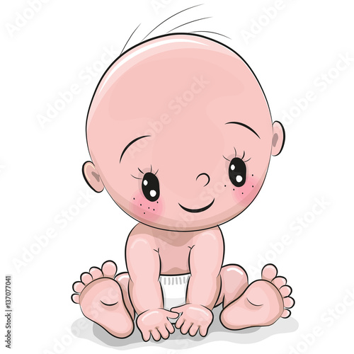 Cute cartoon baby boy