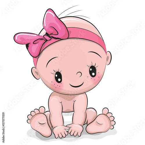 Cute cartoon baby girl