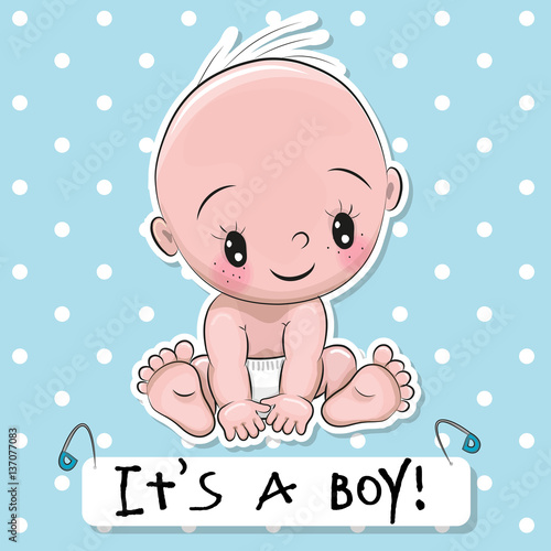 Greeting card it is a boy with baby
