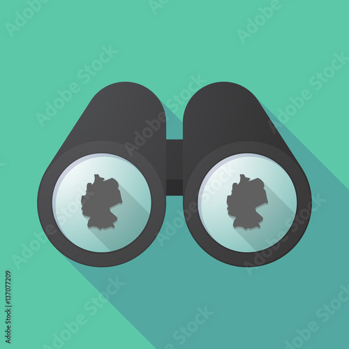 Long shadow binoculars with  a map of Germany
