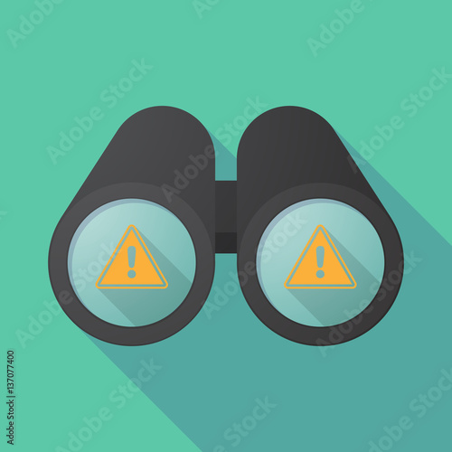 Long shadow binoculars with a warning signal