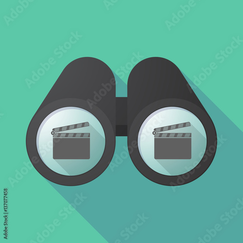 Long shadow binoculars with a clapperboard