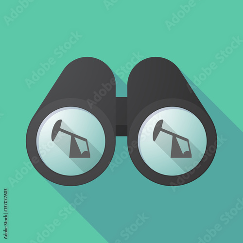 Long shadow binoculars with a horsehead pump