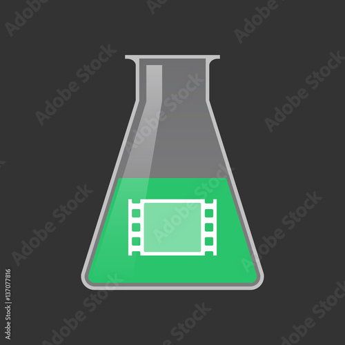 Isolated test tube with a film photogram