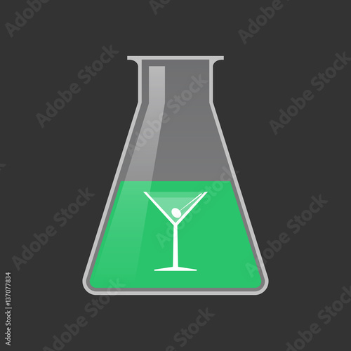 Isolated test tube with a cocktail glass