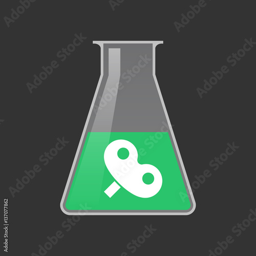 Isolated test tube with a toy crank