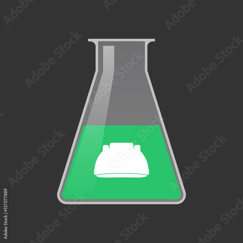 Isolated test tube with a work helmet