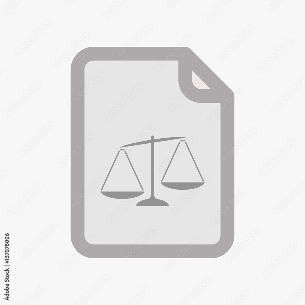Isolated document with an unbalanced weight scale Isolated document with an unbalanced weight scale
