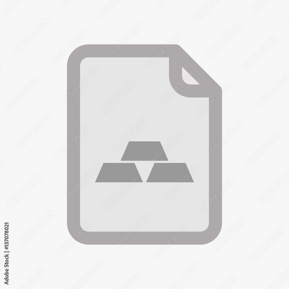 Isolated document with three gold bullions Isolated document with three gold bullions