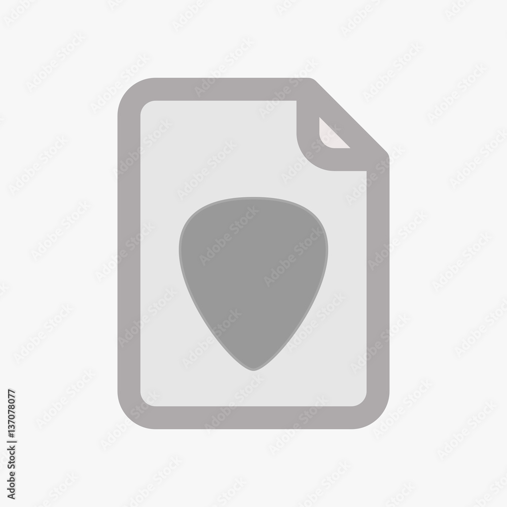 Isolated document with a plectrum Isolated document with a plectrum