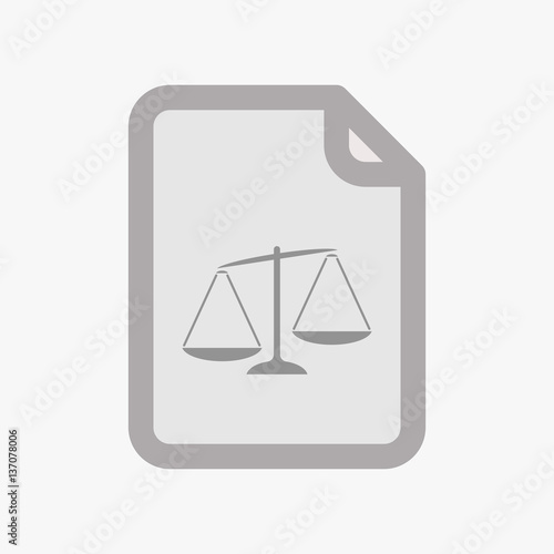 Isolated document with  an unbalanced weight scale
