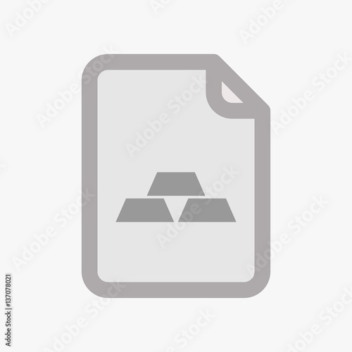 Isolated document with three gold bullions