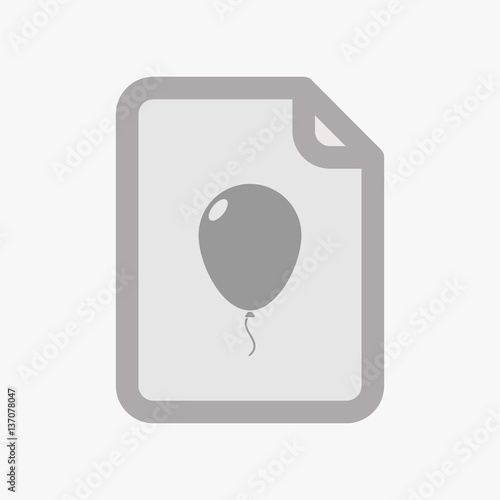 Isolated document with a balloon