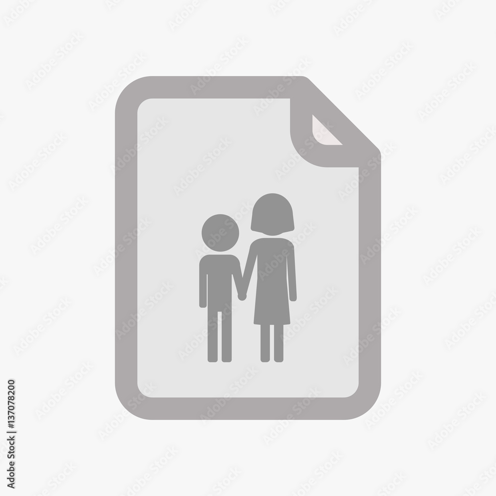 Isolated document with a childhood pictogram Isolated document with a childhood pictogram