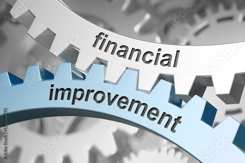 financial improvement / Cogwheel / Metal / 3d