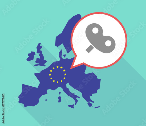 Long shadow EU map with a toy crank