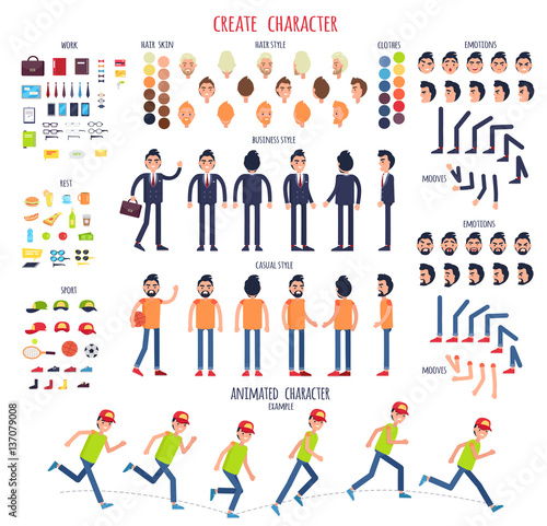 Create Character. Set of Different Body Parts