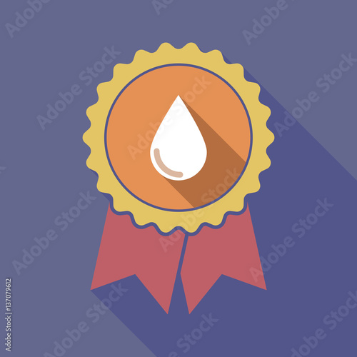 Long shadow badge with a blood drop