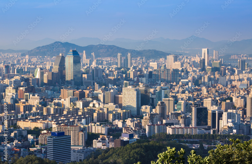Skyscraper of Seoul city skyline, South Korea