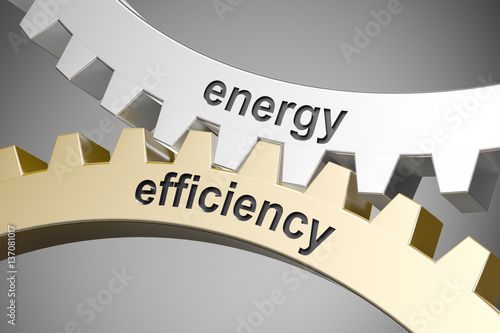 energy efficiency / Cogwheel / Metal / 3d