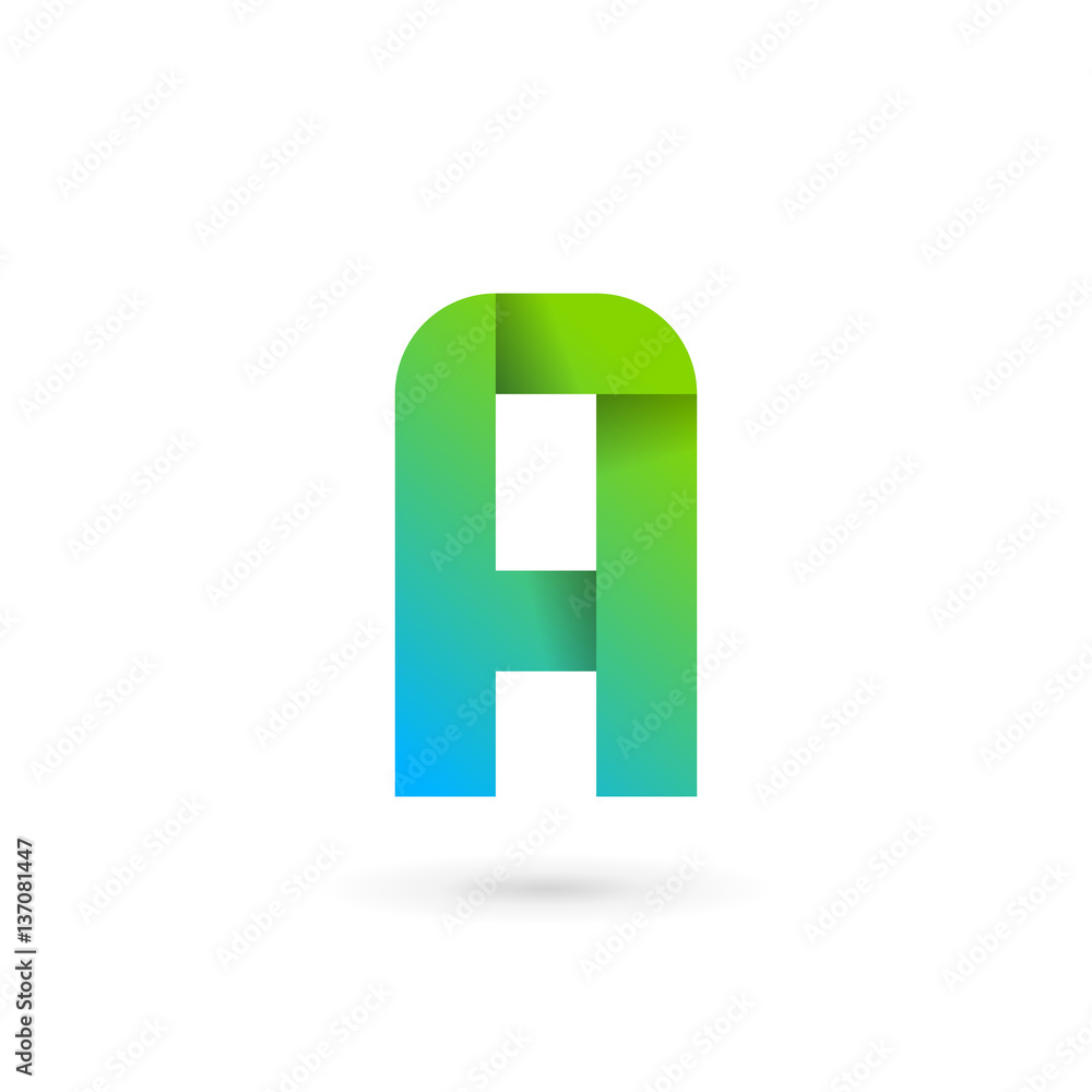 Fototapeta premium Letter A ribbon logo icon design template elements