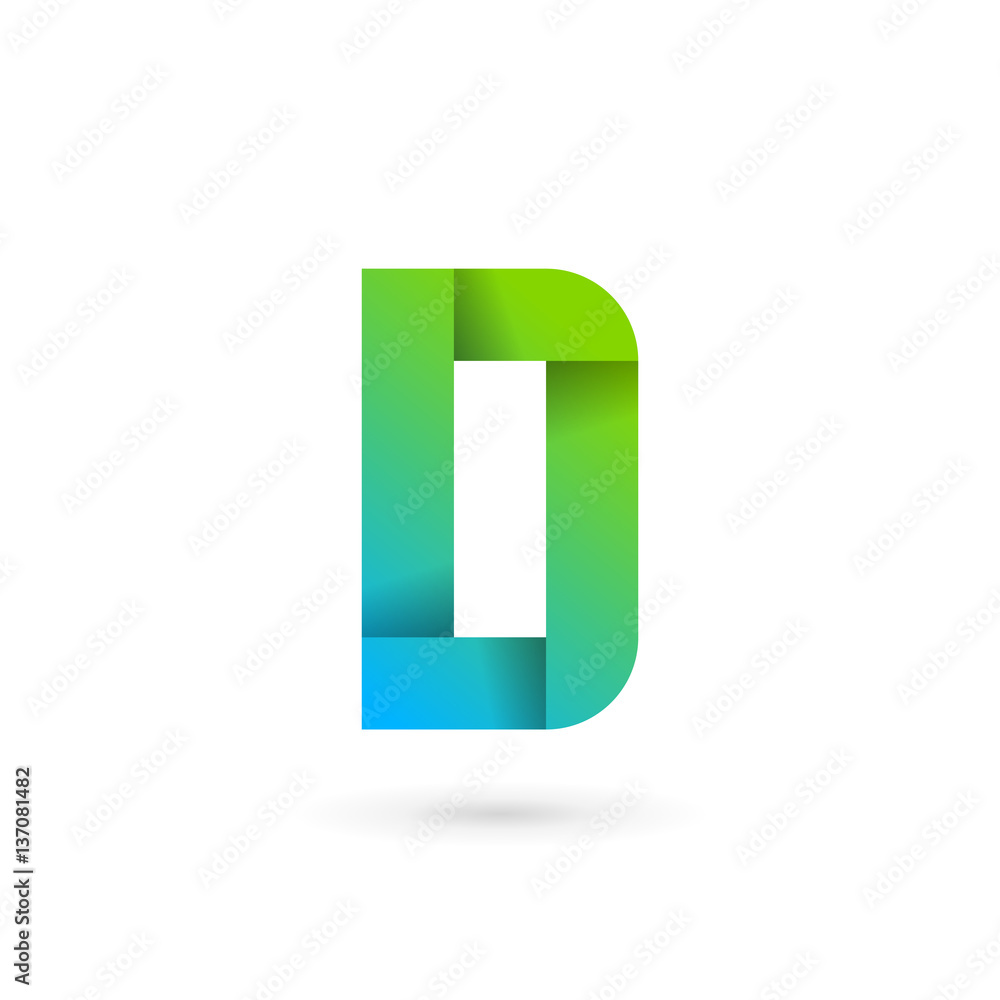 Letter D ribbon logo icon design template elements