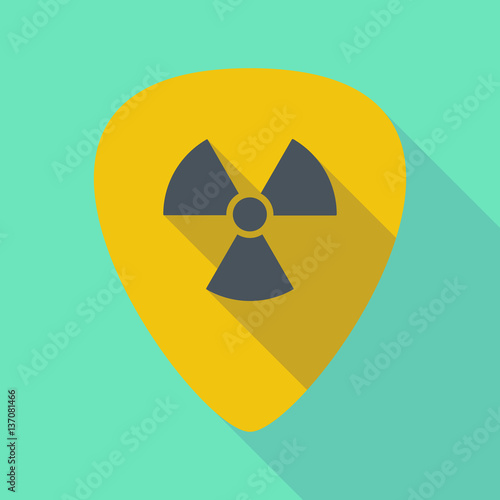 Long shadow guitar pick with a radio activity sign