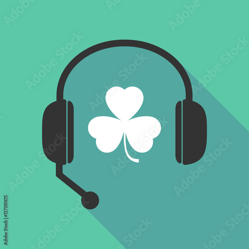 Long shadow headphones with a clover