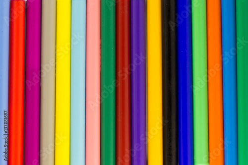 Assorted colored marker pens background