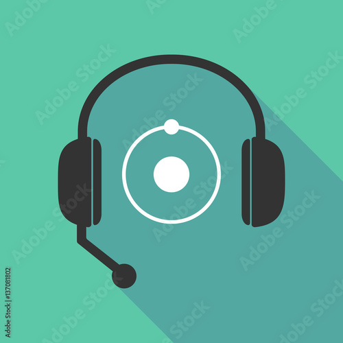 Long shadow headphones with an atom