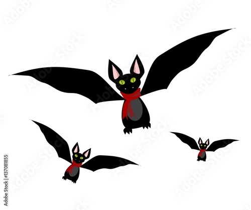 Bats set icon. Vector illustration.